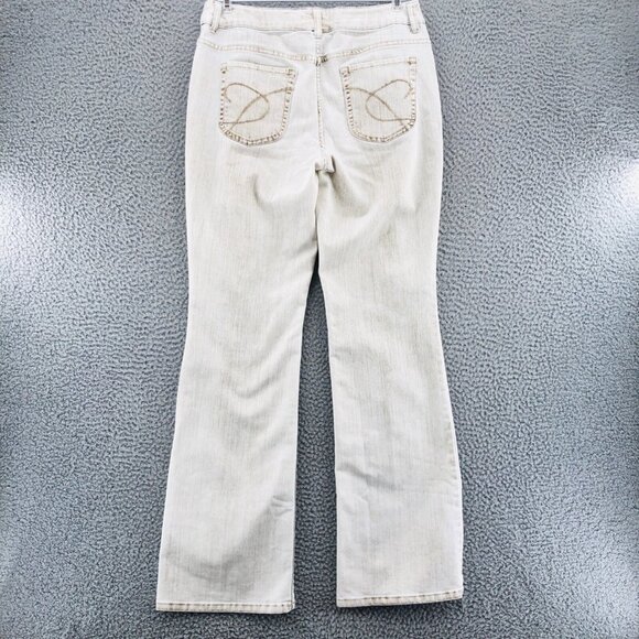 Chicos Jeans Women 0.5 US 6 White Washed Platinum Ultimate Fit Flare Leg Stretch - Picture 3 of 11